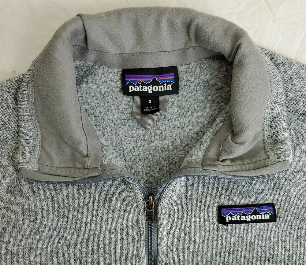 Patagonia Morningstar Womens Outdoor Gray Fleece Knit 1/4 Zip Sweater Size Small